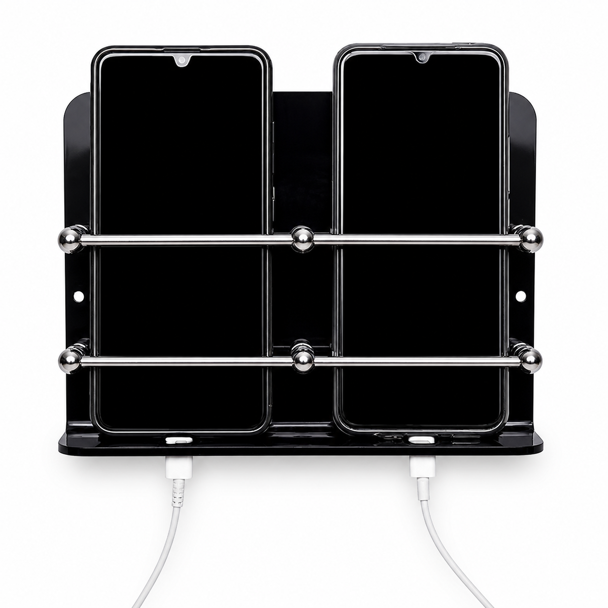 Black Acrylic Double Mobile Holder Stand