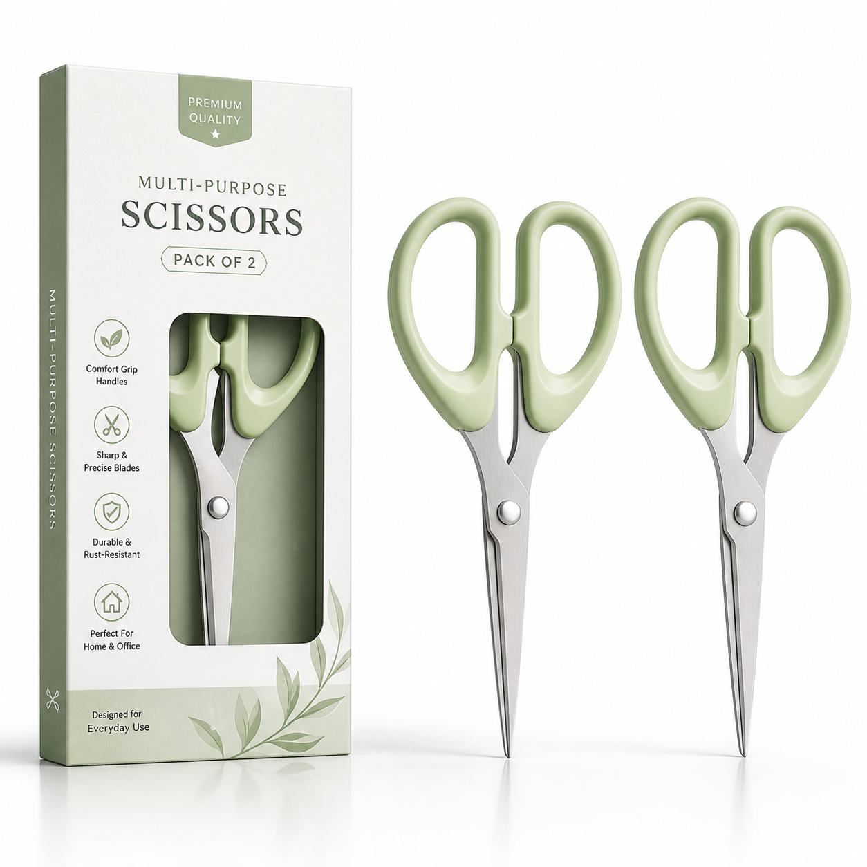 Multipurpose Stainless Steel Scissors - Pack Of 2