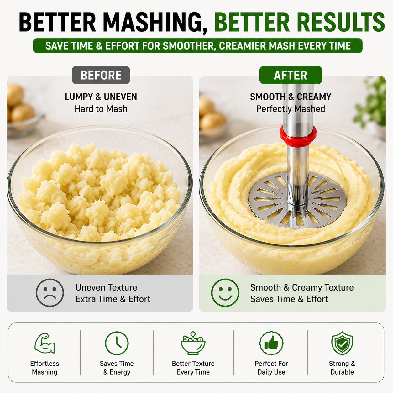 KitchenPro 3-in-1 Whisk & Masher Set
