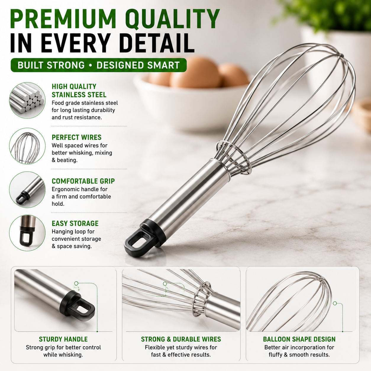 KitchenPro 3-in-1 Whisk & Masher Set