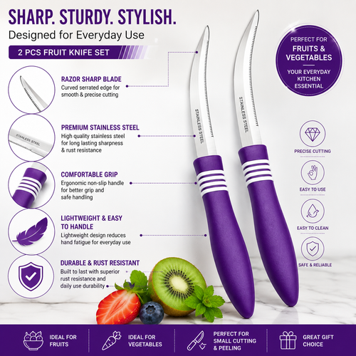 Multipurpose Fruit Knife Set of 2
