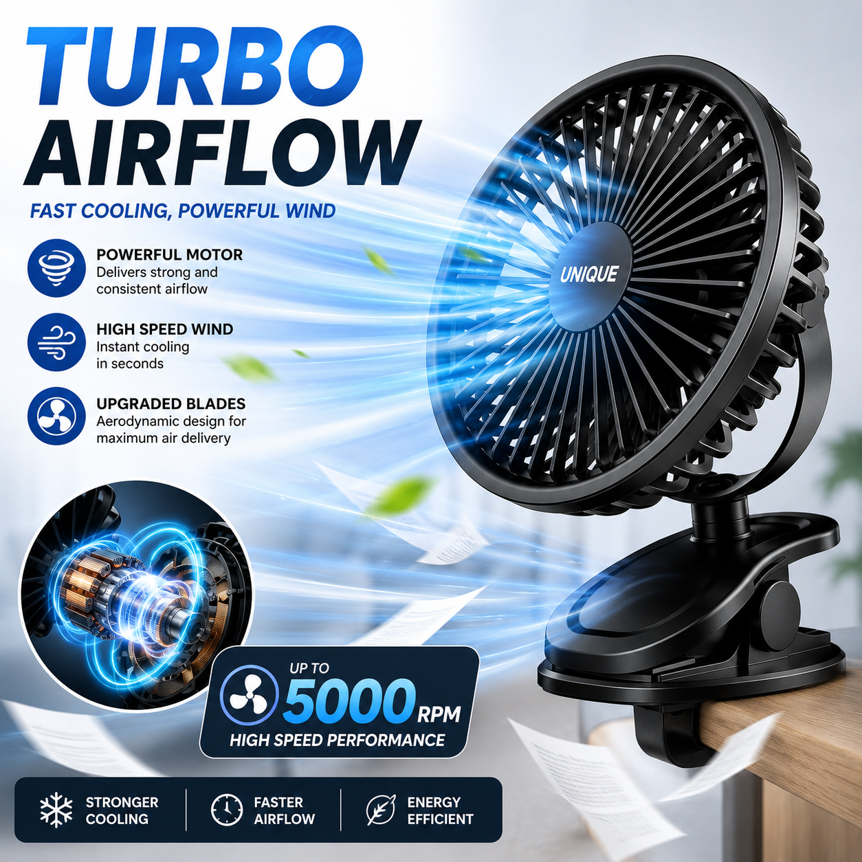 Smart Auto Rotating Mini Fan